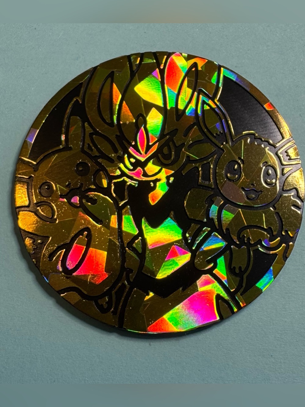 Pokémon TCG Jumbo Pikachu Lucario Eevee Gold Shattered Ice Coin